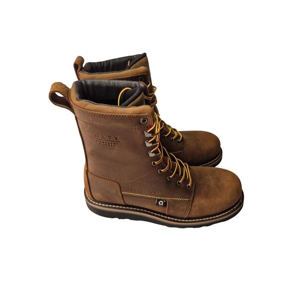 Brand New QLTY Safety Toe - Regular Toe Brown Leather Work Boot Men’s Size 12 main image 4
